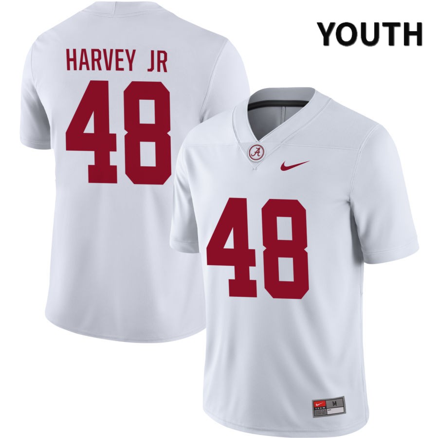 Alabama Crimson Tide Youth Steven Harvey Jr #48 NIL White 2022 NCAA Authentic Stitched College Football Jersey RV16D41FQ